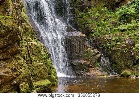 Closeup Of Waterfall Of Kamienczyk River - The Highest Waterfall In Polish Giant Mountains