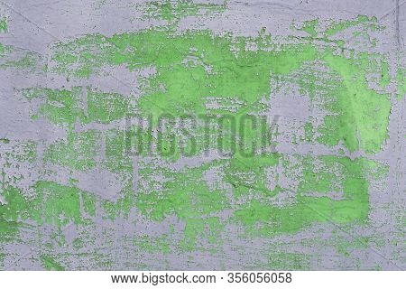 Old Green Cracket Painted Wall With Grey Colors