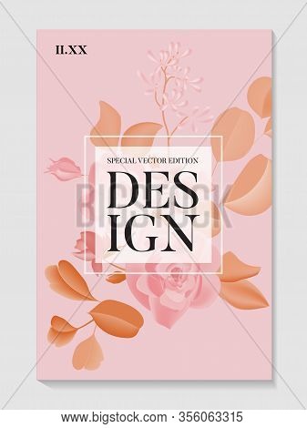 Spring Rose Garden And Wild Forest Herb Bloom Roses Print, Floral Watercolor Elements - Wildroses, L