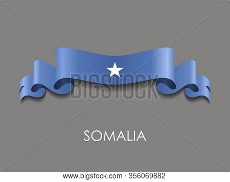 Somalian Flag Wavy Ribbon Background. Vector Illustration.
