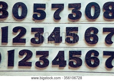 Background Of Numbers. From Zero To Nine. Numbers Texture. Finance Data Concept. Mathematic. Seamles