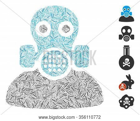 Hatch Mosaic Based On Toxic Work Icon. Mosaic Vector Toxic Work Is Formed With Randomized Hatch Dots