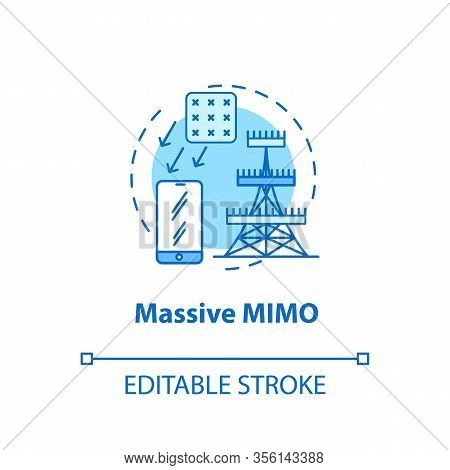Massive Mimo Concept Icon. Telecommunication Tower. 5g Technologies Idea Thin Line Illustration. Glo