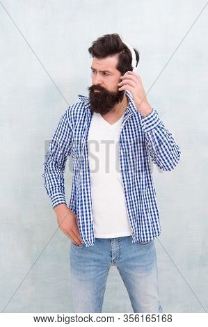 Wireless Technology. Audio Book. Emotional Hipster. Music Service. Melody. Modern Headphones Concept