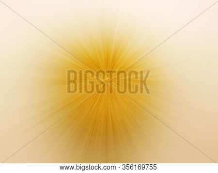 Abstract Light Yellow, Beige Zoom Effect Background. Digitally Generated Image. Rays Of  Light Yello
