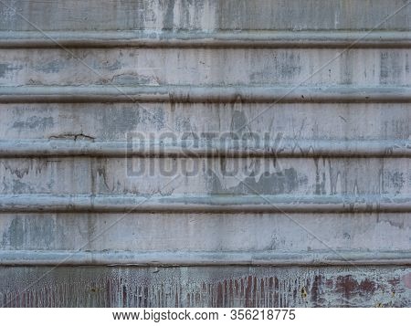 Metal Sheet Of The Train, Metal Wall With The Horizontal Lines, Metal Wall Background