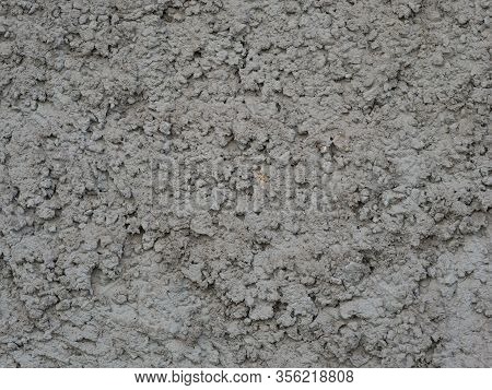 Gray Wall Covered With Rough Plaster, Rough Wall Surface Texture