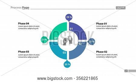 Four Phase Comparison Donut Chart. Element Of Graph, Diagram, Infographic. Concept For Presentation,