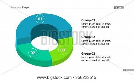 3d Donut Chart With Three Groups Template. Element Of Graph, Diagram, Analysis. Concept For Presenta