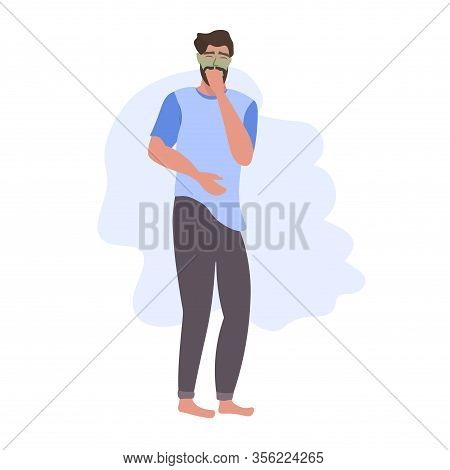Sad Man With Pale Face Vomit Nausea Stomach Ache Food Or Alcohol Poisoning Digestive Problem Concept