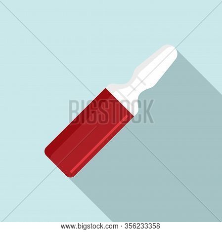 Drugstore Ampule Icon. Flat Illustration Of Drugstore Ampule Vector Icon For Web Design