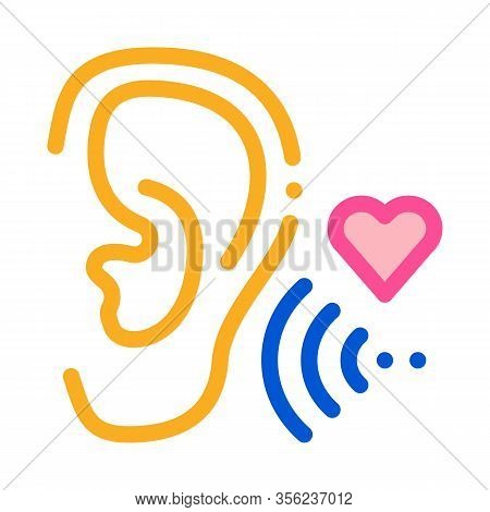 Pleasant Sound For Ear Icon Vector. Outline Pleasant Sound For Ear Sign. Isolated Contour Symbol Ill