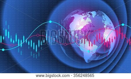 Stock Market Background Or Forex Trading Business Graph Chart For Financial Investment Concept. Busi