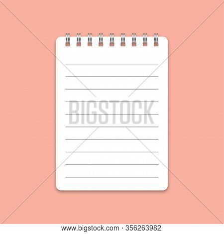Note Book With Minimalistic Design And Flat Including Shadow. Vector Eps 10