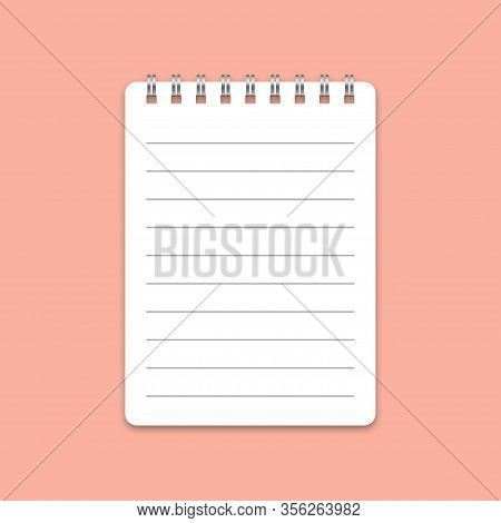 Note Book With Minimalistic Design And Flat Including Shadow. Vector Eps 10