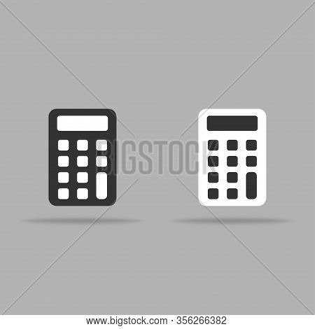 Calculator In Black And White. Flat, Minimalism. Vector Eps 10