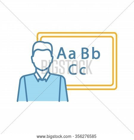 Native Speaker Color Icon. Foreign Language Tutor. Philologist, Teacher. Language Learning Courses, 