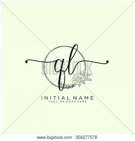 Ql Letter Initial Beauty Monogram And Elegant Logo Design, Handwriting Logo Of Initial Signature, We