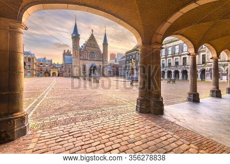 The Hague, Netherlands at the Ridderzaal during morningtime.