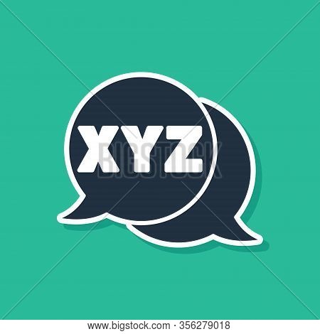 Blue Xyz Coordinate System Icon Isolated On Green Background. Xyz Axis For Graph Statistics Display.