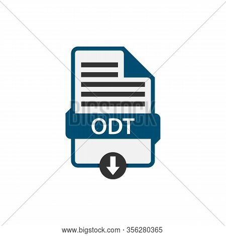 Odt Document Download File Format Vector Image. Odt File Icon Flat Design Graphic Vector