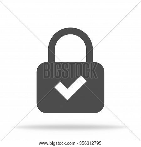 Lock Icon. Security And Protection With Shadow. Vector Eps 10