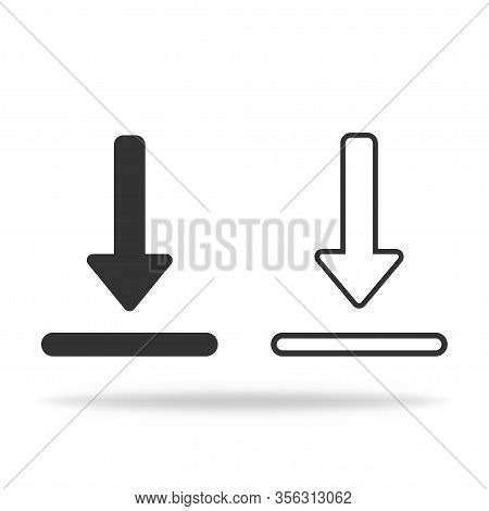 Download Or Upload Arrow Icons In Black And White. Bold And Linear Style. Vector Eps 10