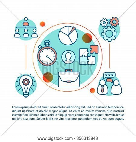 Teamwork Concept Linear Illustration. Hr Soft, Baseline Skills. Article, Brochure, Magazine Page. Re