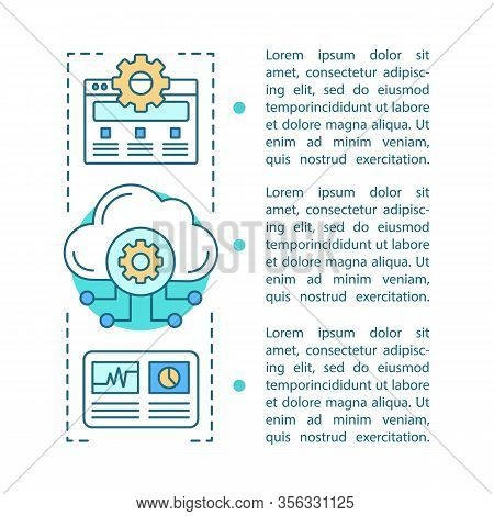 Cloud Computing Article Page Vector Template. Data Storage. Digital Technology. Brochure, Magazine, 
