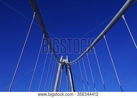 Umea, Norrland Sweden - March 5, 2020: Part Of The Bridge Span For The New Lundabron