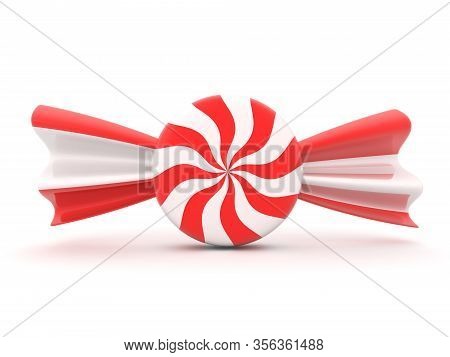 3D Rendering Of Red And White Candy