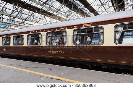 Carlisle, England - July 17:  A Preserved Pullman Carriage Is Pictured In Carlisle Citadel Station I