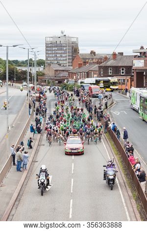 Carlisle, England - September 05:  Cyclists At The Start Of Stage 2 Of The Tour Of Britain Depart Th