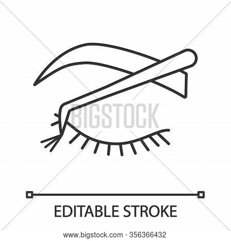 Cluster Lash Extension Linear Icon. Thin Line Illustration. Semi Permanent Or Temporary Lashes. 3d V