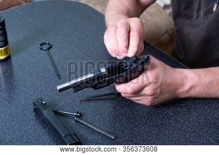 Assembly And Disassembly Of The Gun. Spare Parts Pistol. Details Of The Gun.