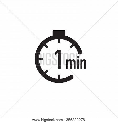1 Minute Timer, Stopwatch Or Countdown Icon. Time Measure. Chronometr Icon. Stock Vector Illustratio