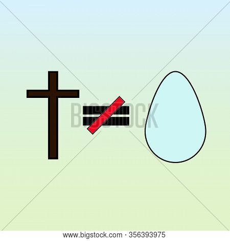The Vector Illustration Contains Image With An Easter Cross