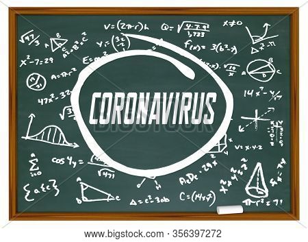 Coronavirus Reserch Chalkboard Learn Cure COVID-19 Outbreak Pandemic 3d Illustration