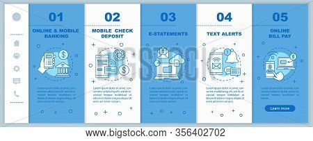 Banking Service Onboarding Mobile Web Pages Vector Template. Online Payment. Responsive Smartphone W