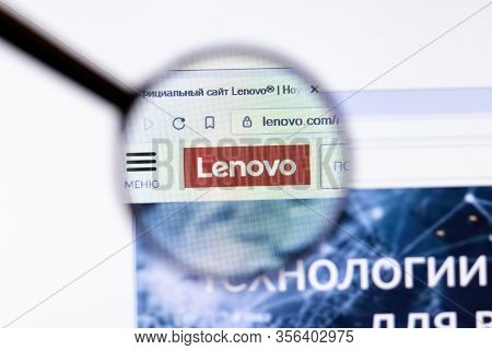 Los Angeles, California, Usa - 20 March 2020: Lenovo Group Company Logo On Website Page Close-up On 