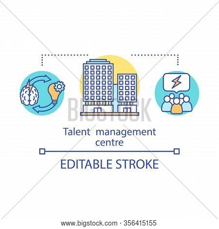 Talent Management Center Concept Icon. Employees Training Idea Thin Line Illustration. Recruiting Te
