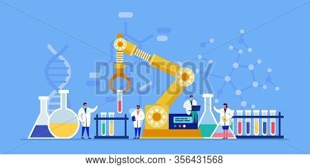 Innovative Lab Tiny People Scientists Conduct Research, Medical Discovery For Health Care Chemical A
