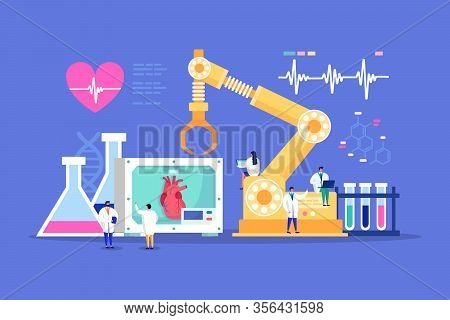 Innovative Lab Tiny People Cardiologist Doctors Medical Discovery For Heart Healthcare, Cardiology M