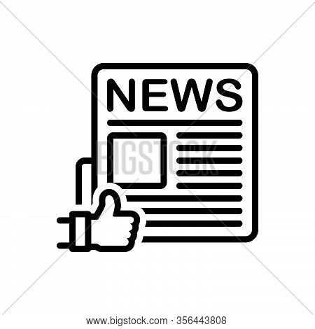 Black Line Icon For Definitely Certainly Surely Positively Newspaper Headline Title Heading Legend S