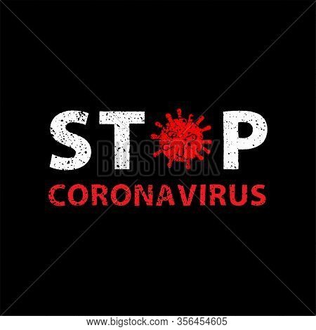 Coronavirus 2019-ncov. White Background. Тext Hashtag Stop Coronavirus.