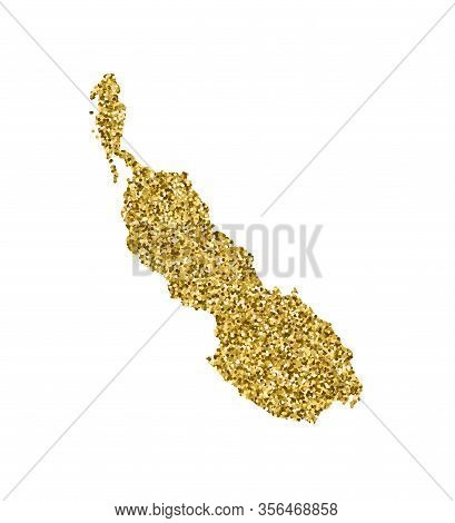 Vector Isolated Illustration With Simplified Bougainville Island And Buka Island Map. Decorated By S