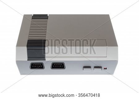 Retro 8bit No Brand Gaming Console Isolated On White