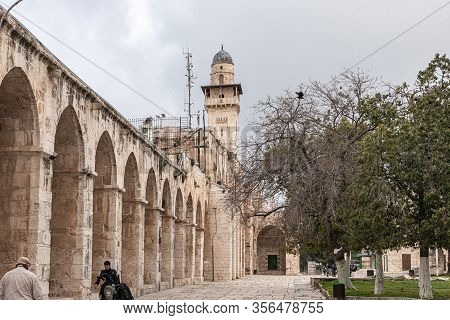 Jerusalem, Israel, March 3, 2020 : The Interior Of The Temple Mount Near The Gate Of The Moors, Know
