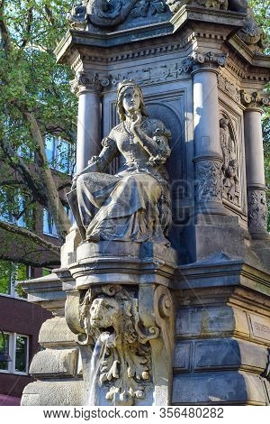 Fountain Of Jan Von Werth. Girl Mad Of Great. Cologne. Germany. April 2019