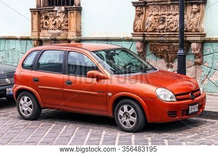 Oaxaca, Mexico - May 25, 2017: Motor Car Chevrolet Corsa In The City Street.
